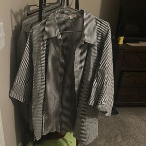 Black stripe kimono sleeve shirt